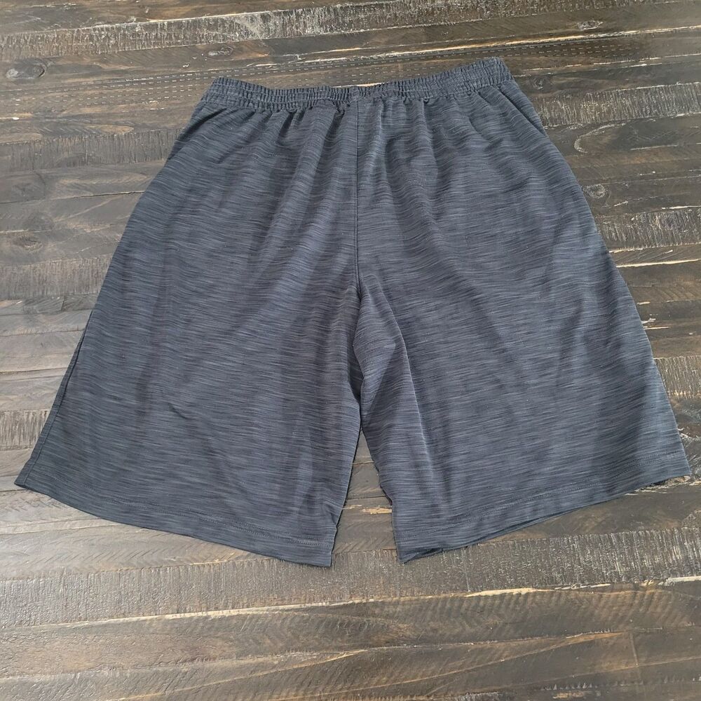 ASICS Men’s Medium Dark Gray Heather Athletic Shorts Zip Pocket - Picture 2 of 6
